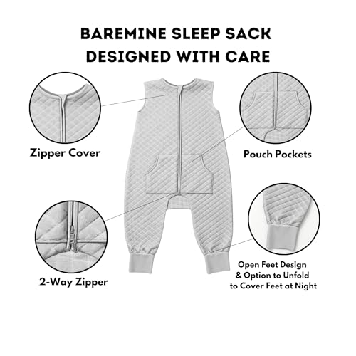 Image of Toddler Sleep Sack with Feet - 1.0 TOG Baby Wearable Blanket for Walkers - All Season Blankets for Kids, 100% Cotton