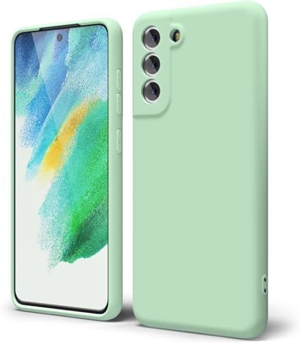 Image of DIZORO Liquid Silicone Case with Microfiber Cushioning Compatible for Samsung Galaxy S22 Plus 5G Shockproof Slim Back Cover, Gel Rubber Full Body Protection (Mint Green)
