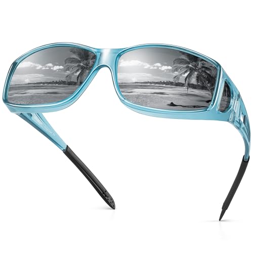 URUMQI Polarized Sunglasses Fit Over Glasses for Men Women, Wrap-around Driving Sunglasses 100% UV Protection