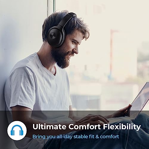 Image of SE7 Hybrid Active Noise Cancelling Over Ear Headphones, ENC Calls, Deep Bass, Bluetooth 5.2, 30H Playtime, Jet Black