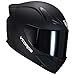 VCOROS Full Face Motorcycle Helmet for Unisex-Adults DOT Approved WS-609 Motorbike Street Bike Racing Helmets with Visor (Matte Black-B, Medium)