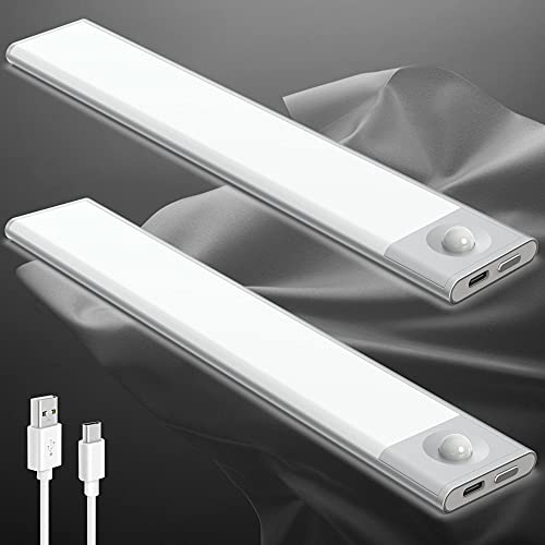 Under Cabinet Lights Wireless,Slim 39 LEDs Dimmer Under Cabinet Lighting,Rechargeable Motion Sensor Light Indoor,Closet Lights Battery Operated ,Pantry Light,Under Counter Lights for Kitchen