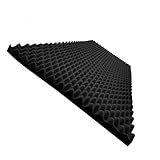 Aticonas 1 Pack Acoustic Panels, 48''X24''X2'' Egg Crate Foam Soundproof Wall Panels, Sound Proof Foam Panels for Walls and Ceiling, High Density Fireproof Studio Noise Cancelling Foam Panels, Black