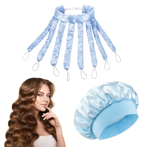 2 Pcs Octopus Heatless Curler Heatless Curlers Headband Includes Nightcap Set Heatles Curlslazy Soft Styling Design Band Curly Non Heated Waves Set for Short/Long Sleeping
