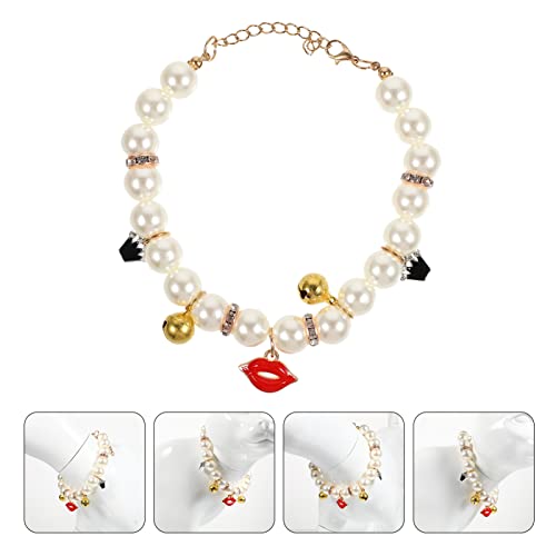Collar para gatos y perros durable accesorio para cuello decorativo tejido con perlas 6