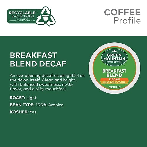 Green Mountain Coffee Roasters Decaf Breakfast Blend K-Cup Pods