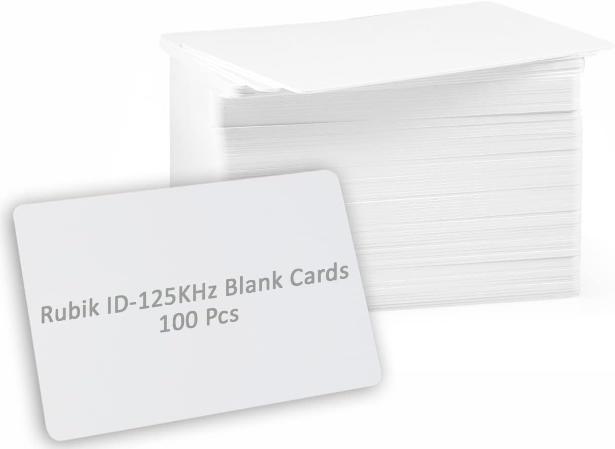 Rubik 100pcs Blank ID-125Khz RFID Key Cards for RFID Reader and Writer (ID-125KHz 100 Cards)