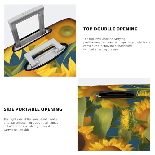 Summer Sunflower print Luggage cover, suitcase protector, elasticated protective sleeve, fits 18-32 inch suitcases4