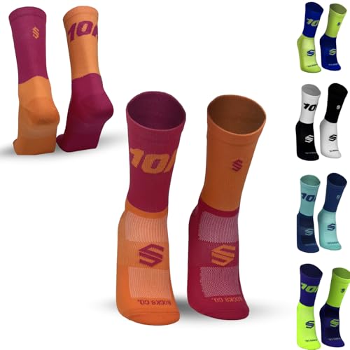 Socks Co Meia 10 KM, Meia Esportiva de Corrida, Cano Alto, Cores Diversas (BR, Numérico, 36, 43, Reg