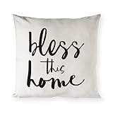 Picture of The Cotton & Canvas Co. Bless This Home Home Decor Pillow Cover, Pillowcase, Cushion Cover, Decorative Throw Pillow Cover