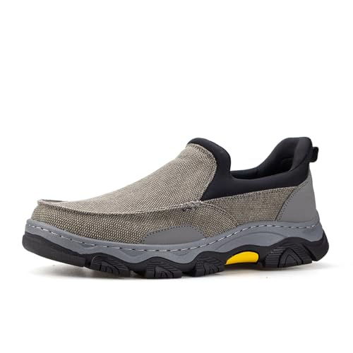 UPIShi Men's Hands Free Slip On Loafer Slip-ins Walking Casual Canvas Lightweight Indoor Outdoor Cushioning Shoes