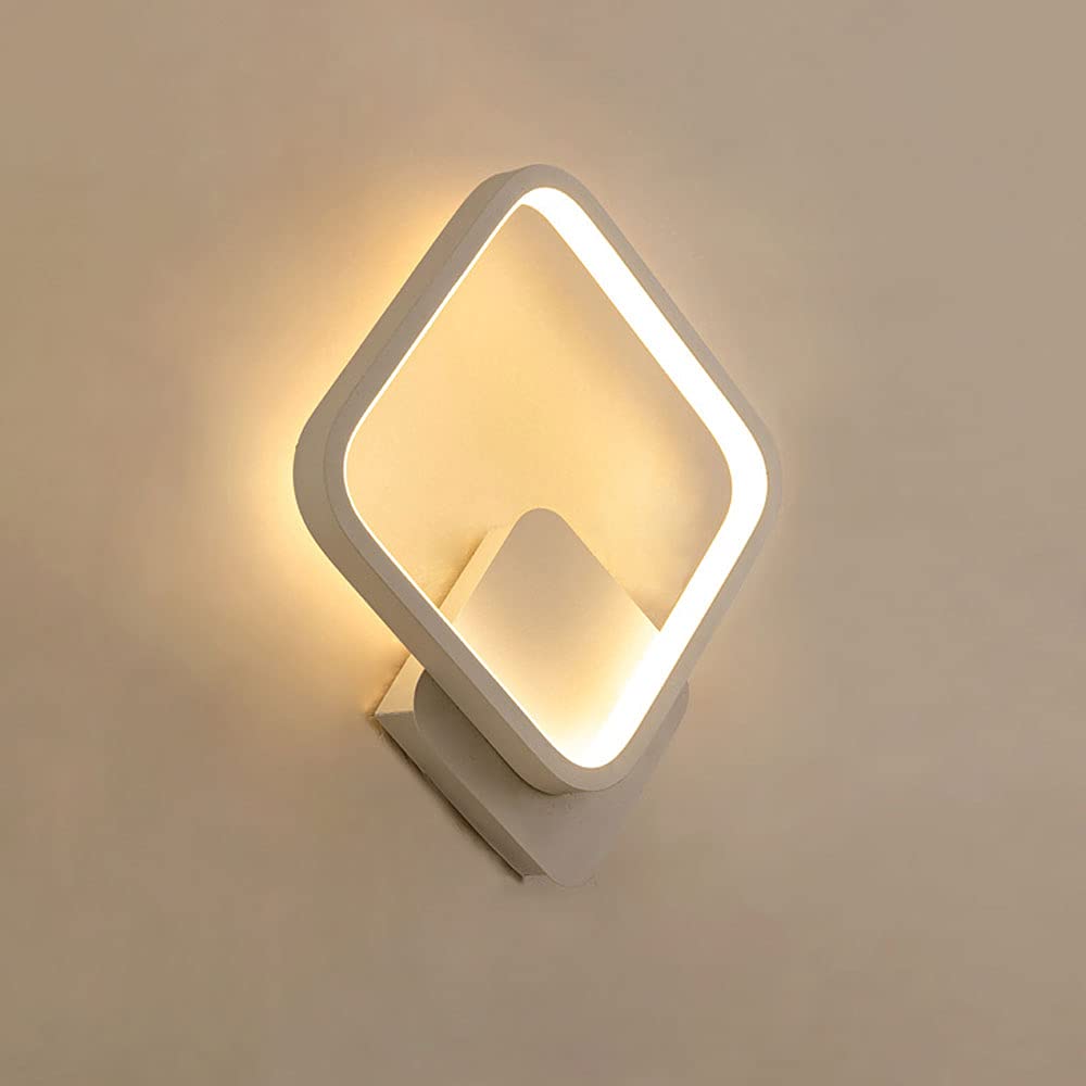 SXECAEPS 12W LED Sconce Minimalist Wall Lights Indoor Lamp, Square Metal Wash Light Modern Lamps for Living Room Porch Stairs Corridor, Simple Lighting Fixture (Color : White-3000k)