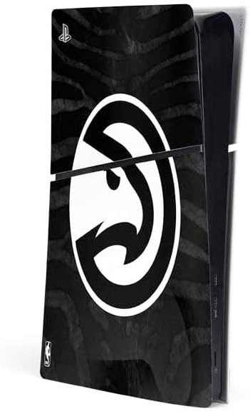 Skinit Decal Gaming Skin Compatible with PS5 Slim Digital Edition Console - Officially Licensed NBA Atlanta Hawks Black Animal Print Design