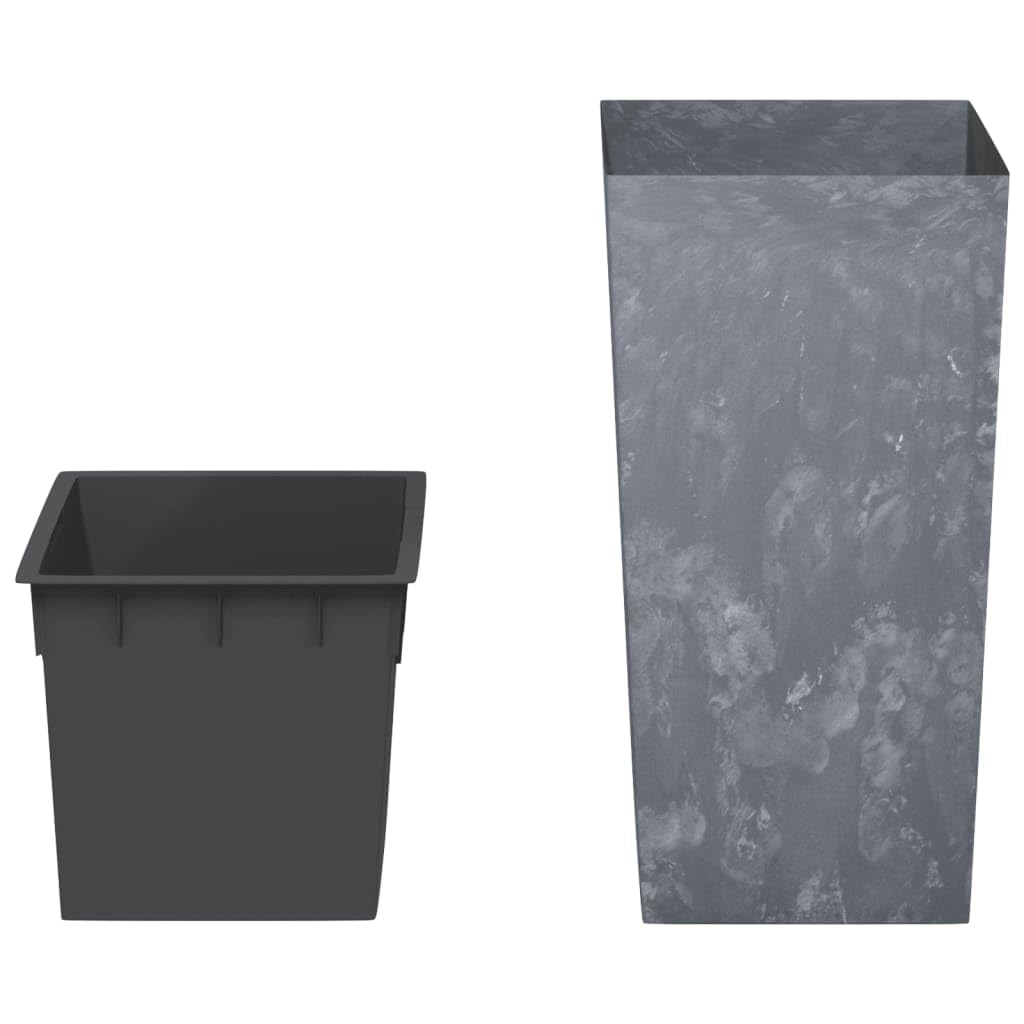 vidaXL Donica z pojemnikiem wewnętrznym, szara, 21/49 L, beton PP