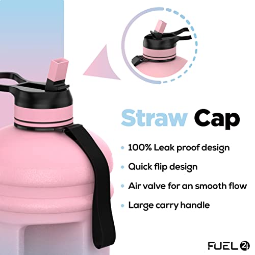 Bouteille d'eau de 2,2 L Fuel24 résistante aux chutes avec bouchon Pop