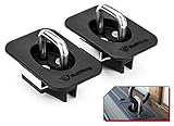 Bull Ring Flush Fit Retractable Truck Bed Tie Down Anchors Compatible with 1998-2014 Ford F150, 1998-2016 Ford F250 & F350 Super Duty Trucks, Easy Installation, Stainless Ford Factory Look, 1 Pair