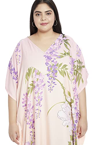 Image of Oussum Women Kaftan Plus Size Polyester Summer Lightweight Caftan Swimsuit Cover Ups Maxi African Mumu Lounge House Dress