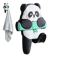 Stick on Hooks - Cute Panda Towel Hooks | Single Organizer, Decorative Storage Solution for Bathroom Closet Entryway Kitchen