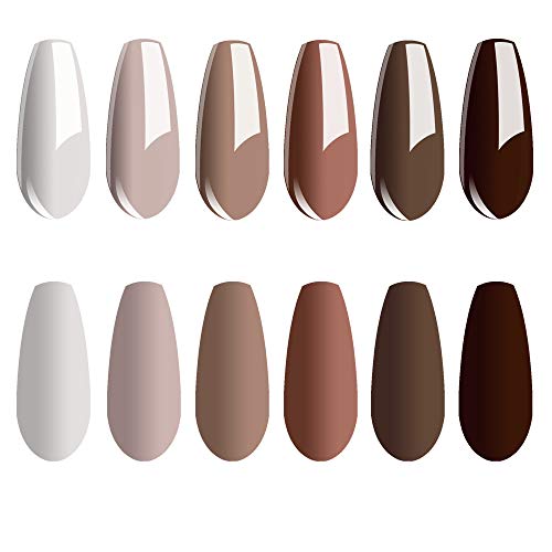 Vishine UV Nagellack Nudefarben Set, 6 Farbe Gel Nagellack Set Shellac Nagellack UV LED Nagellack Langlebig Gesund Soak… – Bild 5