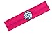 Cotton Volleyball Patch Stretch Headband (Hot Pink)