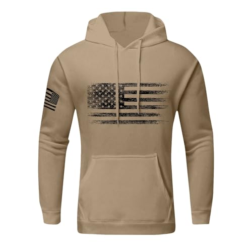 Hoodies for Men Print Pattern Drawstring Pullovers Long Sleeve Hooded Collar Sweatshirts Fleece Coats with Pockets