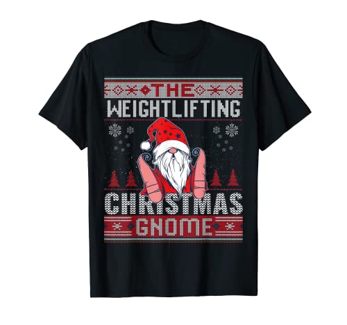 Weightlifting Traje de fiesta de Navidad Ugly Gnomo Camiseta