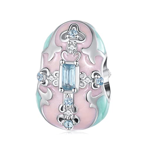 Plata ley 925 genuina en dije huevo de Pascua exclusivo