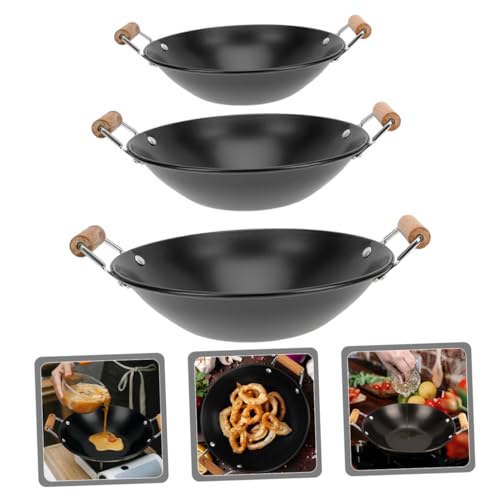Casseroles chauffantes ensemble de 3 en métal noir facile à nettoyer - 6