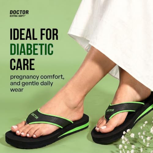 Image of DOCTOR EXTRA SOFT Care Diabetic Orthopedic Pregnancy Flat Super Comfort Dr Flipflops and House Slippers For Women's and Girl's