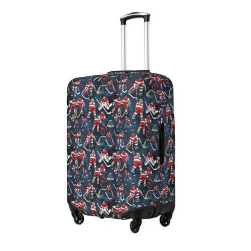 Hockey Elements Creative Patterned Print Fashionable Suitcase Cover Personalized Luggage Protector for Travel and Business2