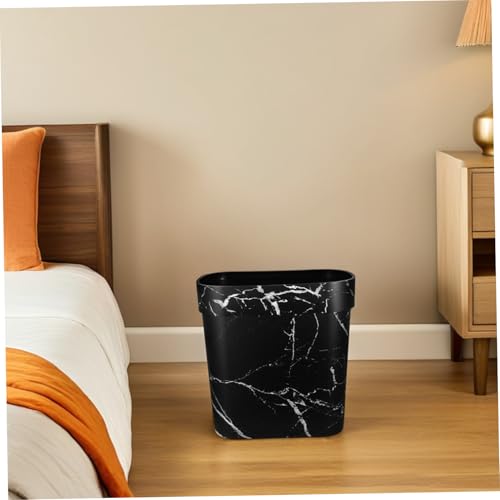 Caneca de basura rectangular de plástico color negro miniatura 6