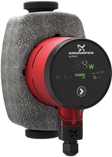 Grundfos 99160420 Umwälzpumpe Alpha1 25-60 180 mm, 240 V, rot, schwarz
