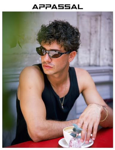 Retro Y2K Wraparound Oval Sunglasses for Women Men Trendy Sporty Shades UV Protection AP37412