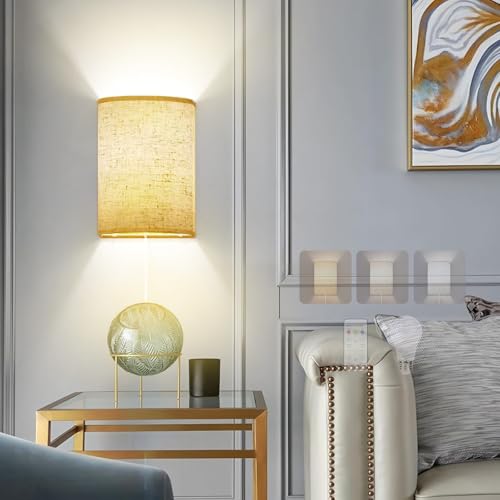 Lámpara de pared con enchufe regulable para leer en el dormitorio