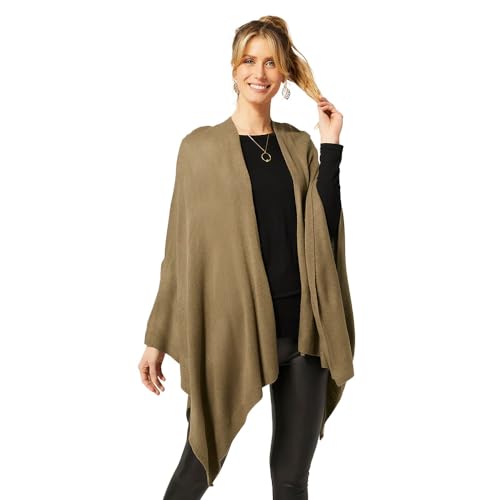 Coco + Carmen Kiara Shawl Wraps for Women in Mushroom - Lightweight Pashmina Shawls and Wraps, 48