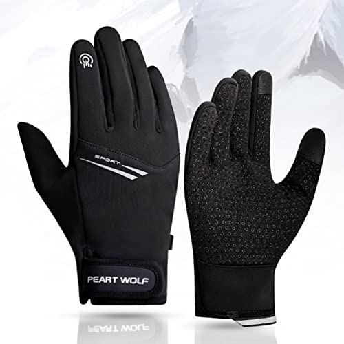 Likense Warmth Winterhandschuhe für Männer und Frauen, reflektierende Anti-Rutsch-Touchscreen-Handschuhe, Liner Handschuhe für das Fahren beim Skifahren, Schwarz/Blau/Grau Cover