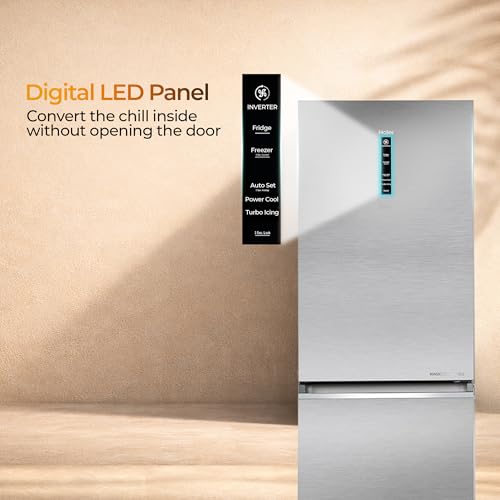 Image of Haier 355 L 2 Star Frost Free Triple Inverter Double Door Bottom Mount Refrigerator, Digital Touch Display & 2X Bigger Fresh Storage (HEB-362TSA-P, Inox Steel, 14 In 1 Convertible Modes, 2026 Model)