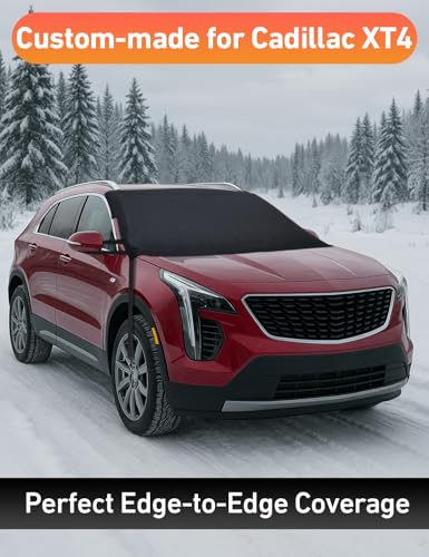 Image of EcoNour Car Snow Cover Compatible for Cadillac XT4 | Windshield Cover for Ice and Snow with S-Hook Straps | Heavy-Duty 600D Oxford Winter Car Cover, Waterproof & Anti-Slip