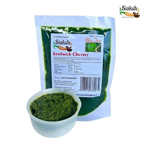 Image of Siaksh Mumbai special Sandwich Chatpati Green Instant Ready Mix Chutney For Breakfast,snacks Use with pure ingrediants| Perfect as a Dip, Spread, Cooking Sauce With Delicious Taste 150gm pack of 1.
