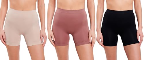 Skinnygirl Women's Mid-Length Seamless Slip Shorts, Multipack4