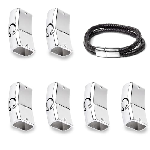 Nevoluxer Armband Verschluss Magnetic Endkappen（12×6 mm), Hochwertiger Edelstahl, starker Magnetverschluss Verschluss für Armbänder & Lederband – schnelles Ein- & Ausklicken, ideal für Schmuckherstel