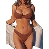 ZAFUL Underwire High Leg Ribbed Bikini Swimsuit Two Pieces Set