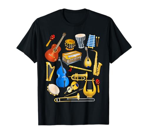 Cute Little Boys Musical Instruments Fans Funny Gift T-Shirt