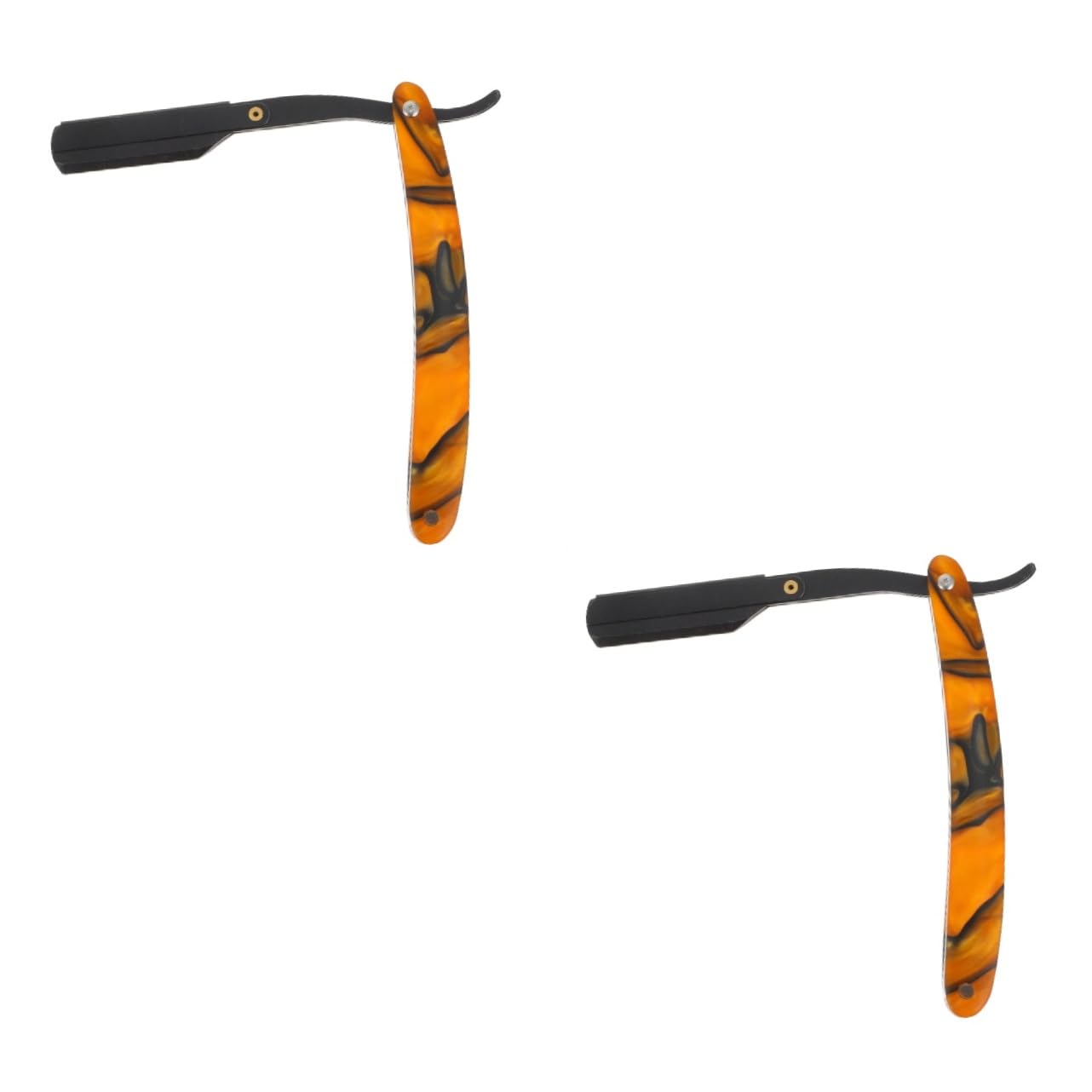 FOMIYES 2pcs Men's Barber Steel Shaver Chrome Manual Razor Straight Razor for Beard Sideburns Short Hair and Fine Hair Portable