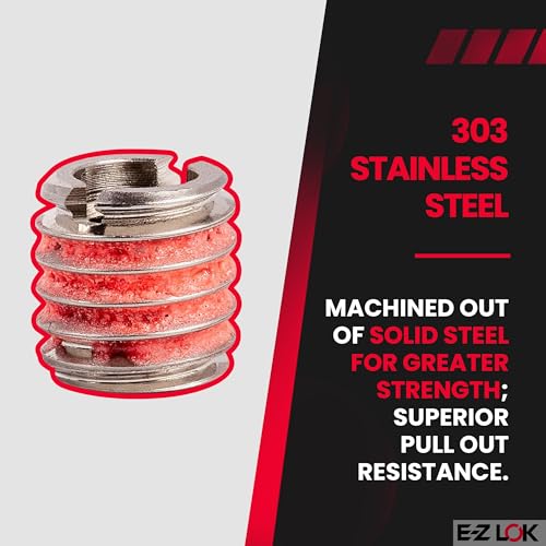 Image of E-Z LOK - 453-6 E-Z Lok Externally Threaded Insert, 303 Stainless Steel, M6-1.0 Internal Threads, M10x1.5 External Threads, 10.49mm Length, Made in US (Pack of 5)