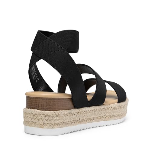 Image of DREAM PAIRS Strappy Espadrille Platform Wedge Sandals for Women Dressy Summer, Comfortable Open Toe Sandals with Cushioned Insole and Ankle Strap Buckle