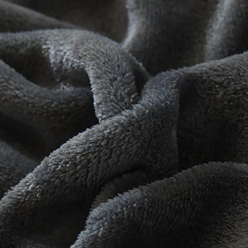 Michorinee Spannbettlaken 180x200cm Warme Fleece Spannbetttuch Dunkelgrau – Ansicht 3