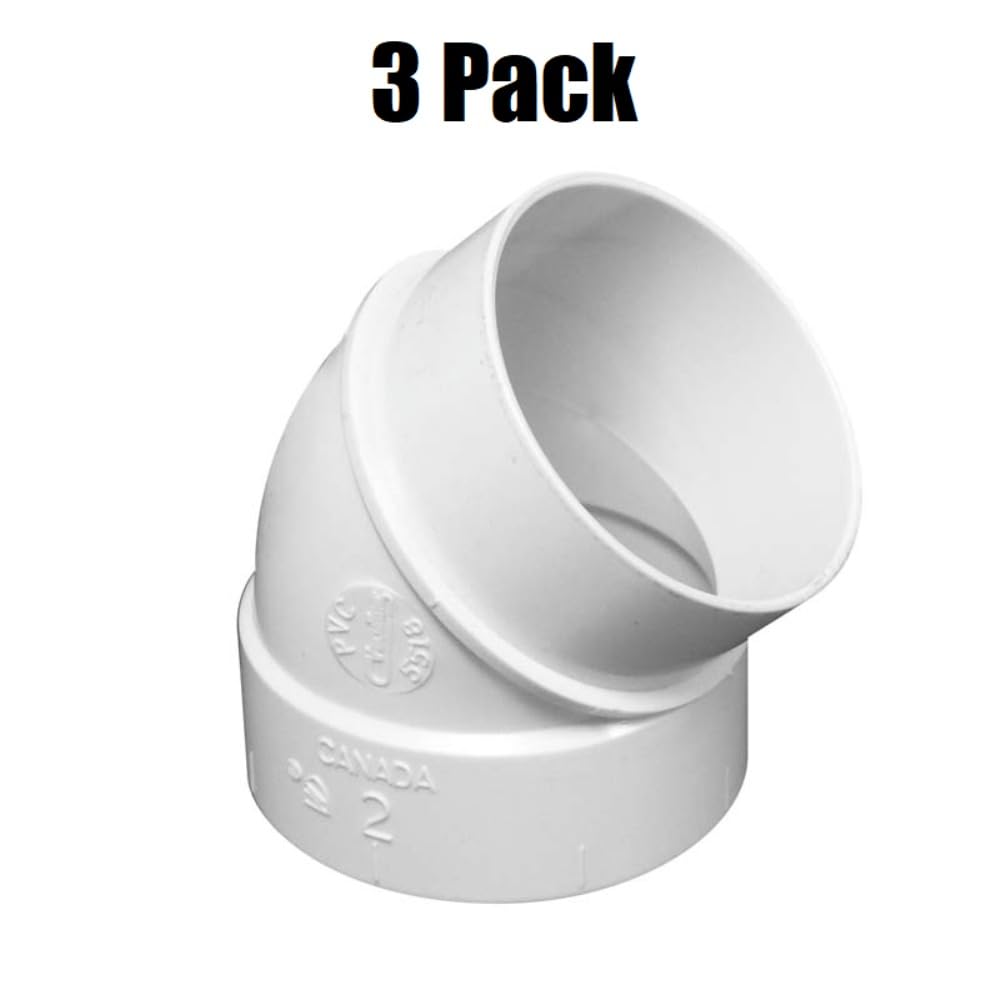 (3) for Central Vac 45 Degree Spigot Fittings Vaculine