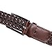Earnda Men's Genuine Leather Braided Belt Buckle Fashion Woven Brown Strap 33mm 46inches