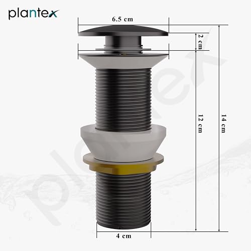 Image of Plantex Pure Brass Pop Up Coupling 5 Inch /Waste Coupling for Wash Basin /Coupling for Drain Out let System Full Thread - Pack of 1 (PVD Grey)